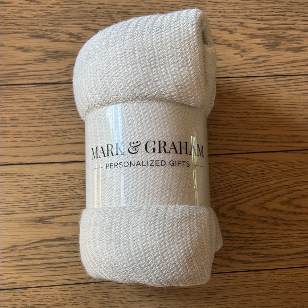 Mark & Graham Ivory Knit Throw